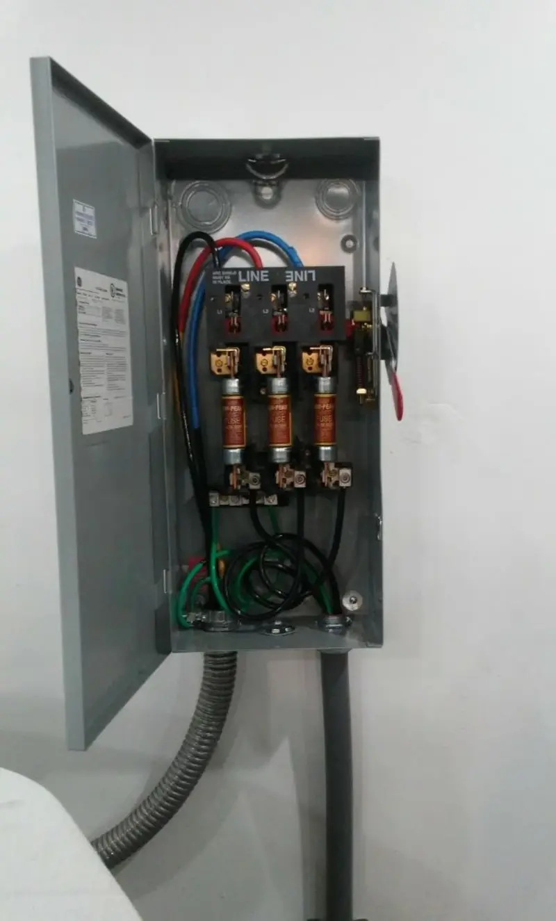 Three-phase disconnect switch installed for Electrical Wiring & Rewiring in Owasso